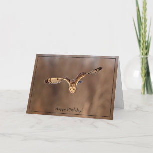 Happy Birthday Card Short-eared owl