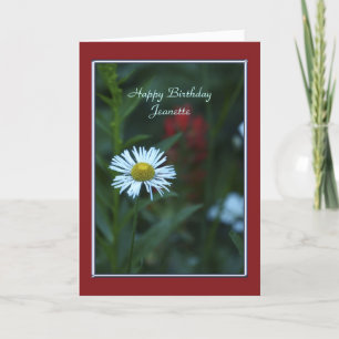 Happy Birthday Card, Single White Daisy Wildflower Card