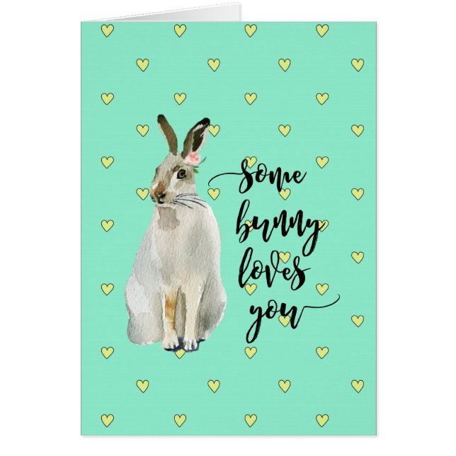 Happy birthday card some bunny loves you (Front)