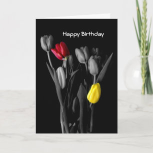 Happy Birthday Card-Tulips Card