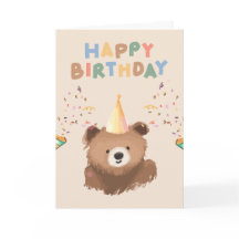 Happy Birthday card with a Bear