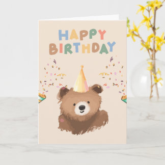 Happy Birthday card with a Bear