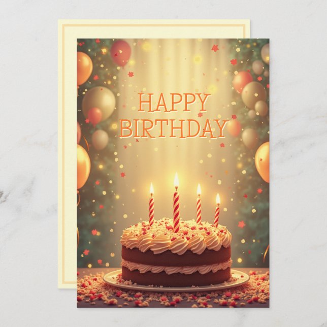 Happy Birthday Card with cake v0.2 (Front/Back)