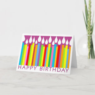 Happy Birthday Card with Candles - General