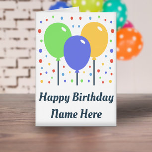 Happy Birthday Card with Coloured Balloons