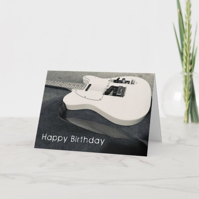 Happy birthday card with guitar (Front)
