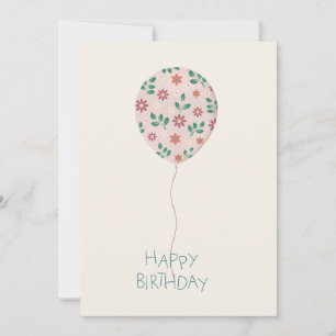 Happy Birthday Card with handpainted Ballon