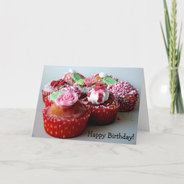 Happy Birthday! Card with Muffins (Front)