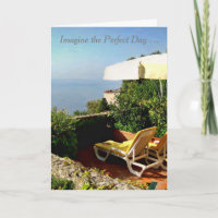 Happy Birthday Card with scenic water view.