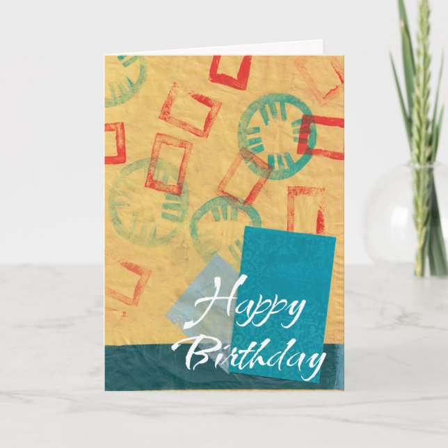 Happy Birthday Card Yellow Collage (Front)