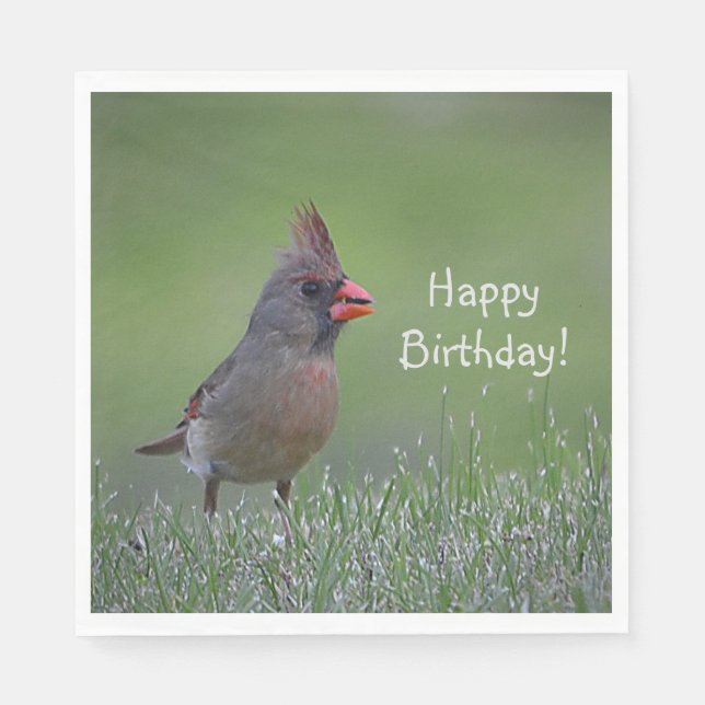 Happy Birthday Cardinal Napkin (Front)