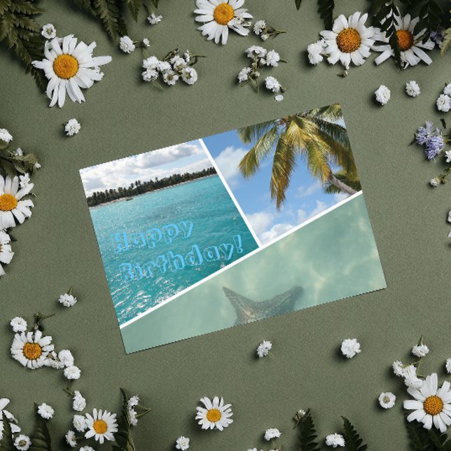 Happy Birthday Caribbean Photo Collage Card (Creator Uploaded)