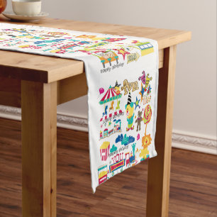 Happy Birthday Carnival Circus  Short Table Runner