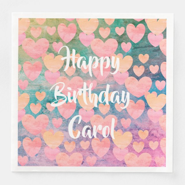 Happy Birthday #Carol party napkins by DAL (Front)