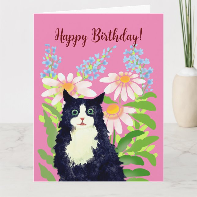 Happy birthday cat card (Front)