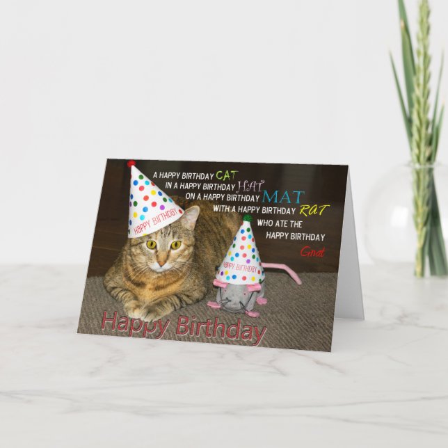 Happy Birthday Cat Card (Front)