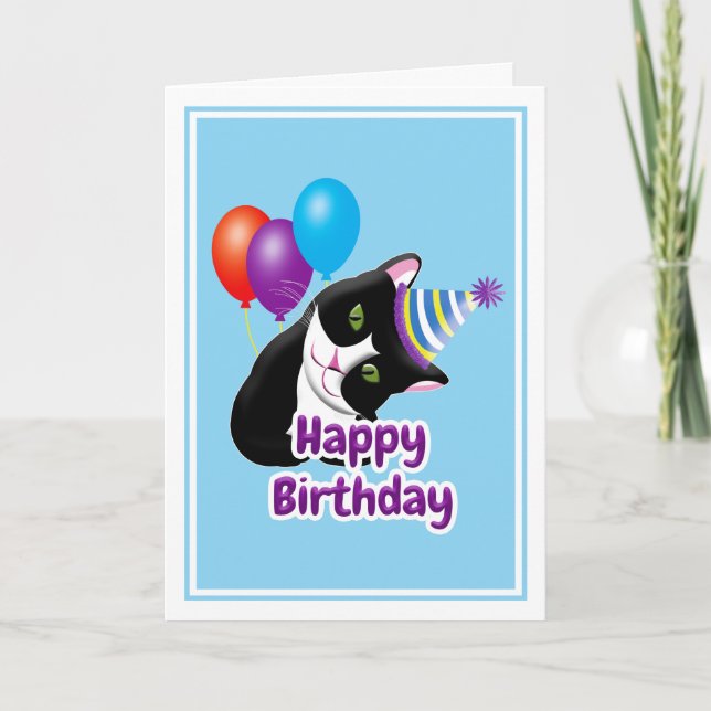 Happy Birthday Cat Card (Front)