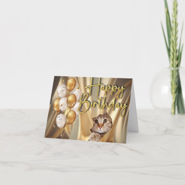 Happy Birthday Cat Card (Front)