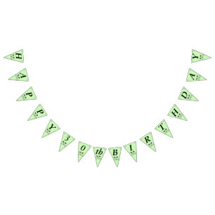 Happy Birthday Cat Face Bright Green eyes Bunting