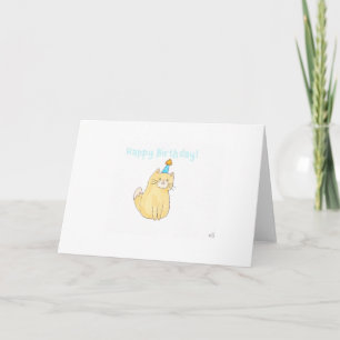 Happy Birthday Cat in Party Hat 2 Card