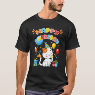 Happy Birthday Cat Kitten Lover Funny Cute Kitty P T-Shirt