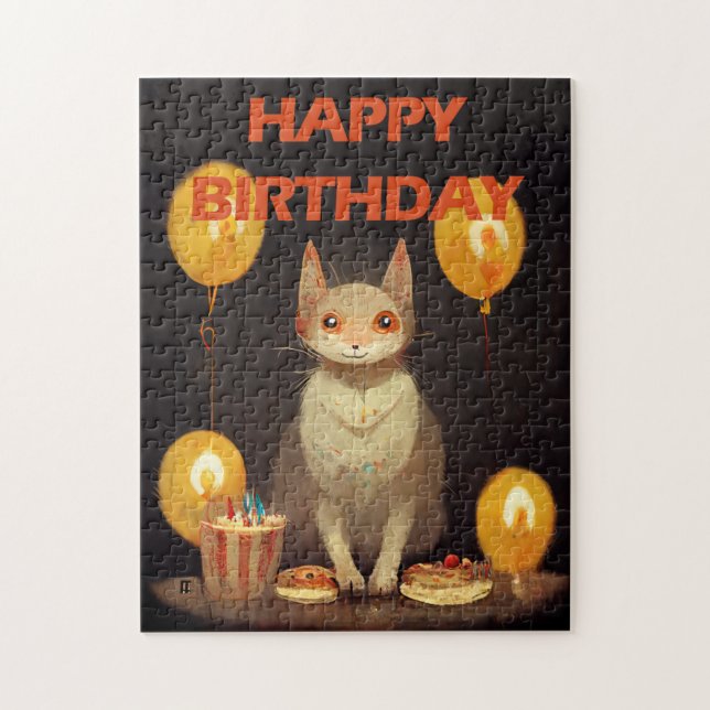 Happy Birthday! - cat party Jigsaw Puzzle (Vertical)