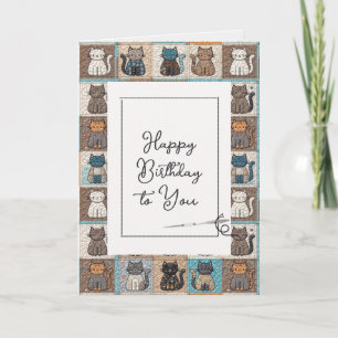 Happy Birthday Cat Quilt Pattern With Needle Card
