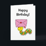 Happy birthday (caterpillar) card<br><div class="desc">Happy birthday card,  the background colour is customisable. You can personalise this design by pressing the "customise it" button.</div>
