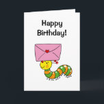 Happy birthday (caterpillar) card<br><div class="desc">Happy birthday card,  the background colour is customisable. You can personalise this design by pressing the "customise it" button.</div>