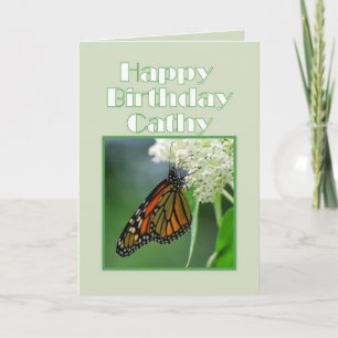 Happy Birthday Cathy Monarch Butterfly Card