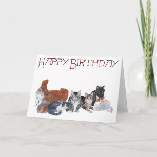 Happy Birthday Cats Card