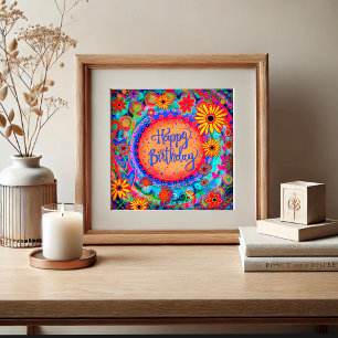 Happy Birthday Celebrate Colourful Fun Inspirivity Poster