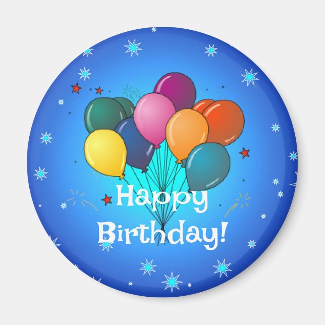 Happy Birthday celebration balloons, Magnet (Front)