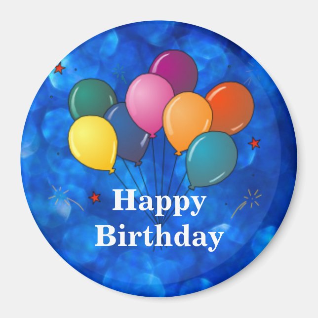 Happy Birthday, Celebration Balloons Magnet (Front)