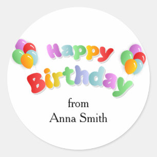 Happy Birthday Celebration Customisable Classic Round Sticker
