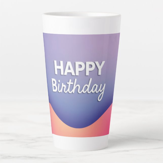 Happy Birthday Celebration Design Latte Mug (Front)