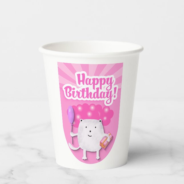 Happy Birthday Celebration Design Paper Cups (Front)