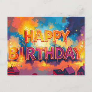 Happy Birthday Celebration Design Postcard