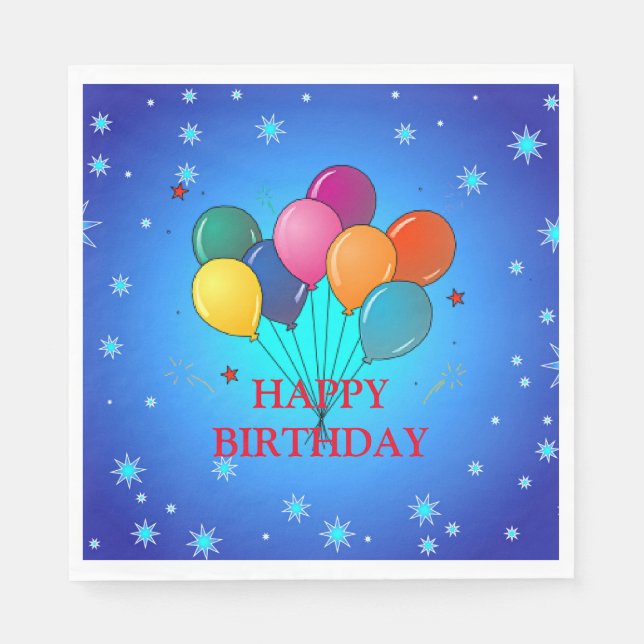 Happy Birthday Celebration Napkin (Front)