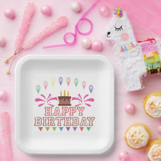 Happy Birthday Celebration   Paper Plate