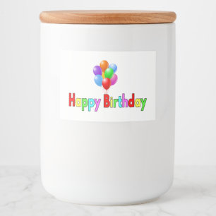 Happy Birthday Celebration Party Food Label