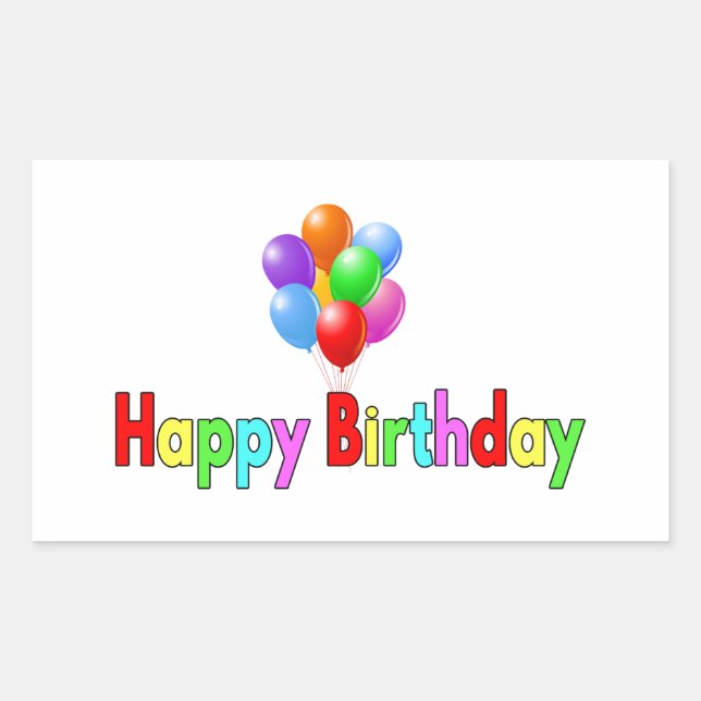 Happy Birthday Celebration Party  Rectangular Sticker (Front)