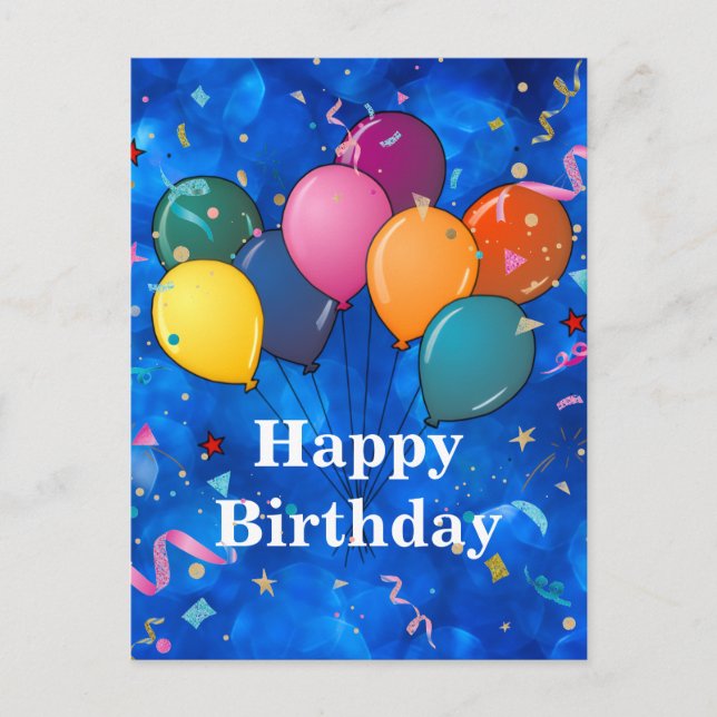 "Happy Birthday," Celebration,  Postcard (Front)