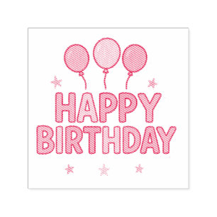 Happy Birthday Celebration Sticker Self-inking Stamp