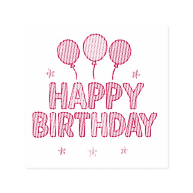 Happy Birthday Celebration Sticker Self-inking Stamp (Design)