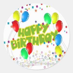 Happy Birthday Celebrations Classic Round Sticker