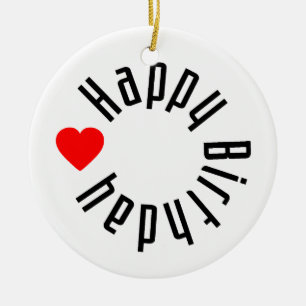 Happy Birthday Ceramic Tree Decoration