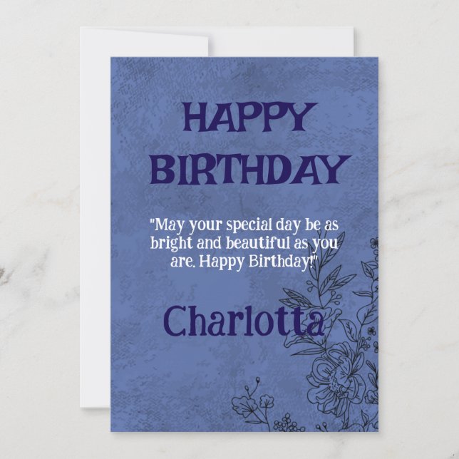 HAPPY BIRTHDAY CHARLOTTA INVITATION (Front)