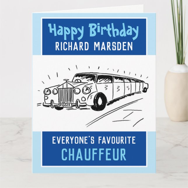 Happy Birthday Chauffeur or Driver Card (Front)