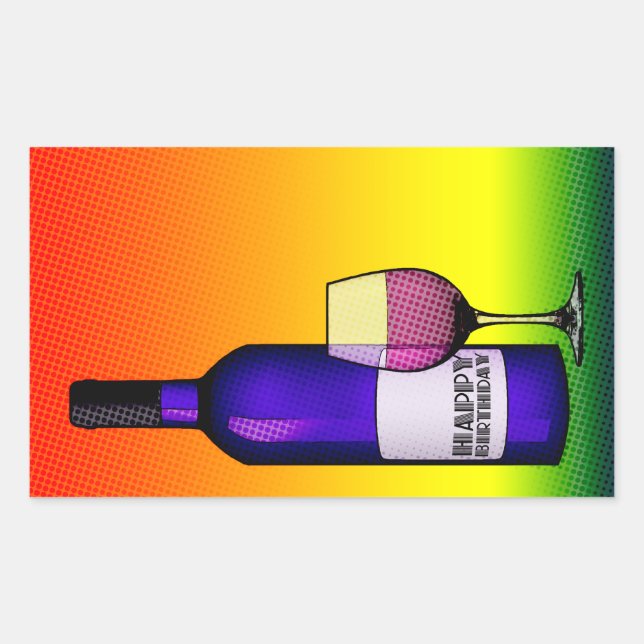 happy birthday cheers rectangular sticker (Front)